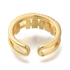 Открытые манжеты из латуни с микро-паве и кубическим цирконием для женщин&nbsp;RJEW-S244-03G-A