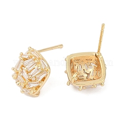 Латунные серьги-гвоздики из циркония&nbsp;LS-KK-Z094-11G