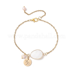 Ионное покрытие(ip) 304 нержавеющая сталь браслеты с подвесками Козерог&nbsp;BJEW-JB12030-02