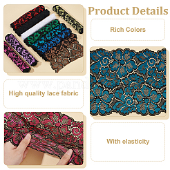 10 шт. двухцветная эластичная кружевная отделка из полиэстера&nbsp;OCOR-BC0007-57