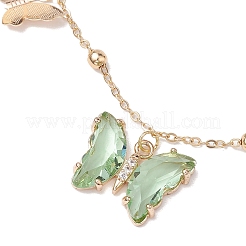 Bracelets ronds à breloques en verre aventurine verte naturelle et papillon de 6mm&nbsp;BJEW-TA00525
