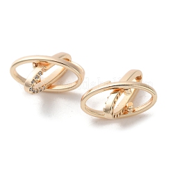 Латунные серьги-кольца из прозрачного кубического циркония&nbsp;EJEW-C121-11G