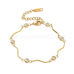 Gliederarmbänder aus 304er Edelstahl mit Zirkonia&nbsp;SA-CBA8C9C-04B-G