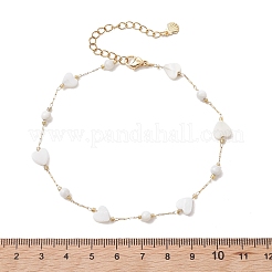 Sommerstrand natürliche weiße Muschelgliederkette Fußkettchen&nbsp;AJEW-AN00771-01