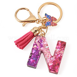 Porte-clés papillon en résine et alliage&nbsp;KEYC-TADJ0002-02G-N