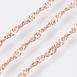 Collane a catena in ottone placcato di lunga durata&nbsp;X-NJEW-K112-11RG-NF