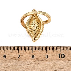 Манжеты из латуни с микро паве кубический цирконий для женщин RJEW-L132-03G-01