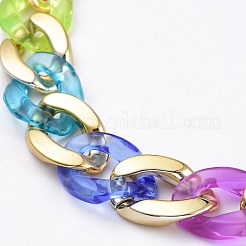Arcobaleno fatto a mano in acrilico trasparente e catene in plastica ccb&nbsp;X-AJEW-JB00831