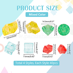 160шт 4 стиля прозрачные акриловые бусины&nbsp;OACR-PH0004-21