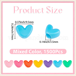 1500 шт. непрозрачные пластиковые бусины из полистирола (ps)&nbsp;KY-PA0001-08