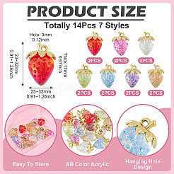 14 pièce 7 styles en acrylique transparent avec pendentifs en alliage&nbsp;TACR-TA0001-86