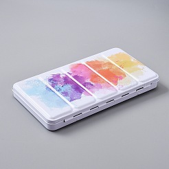 Palette de peinture aquarelle vide boîte en fer blanc&nbsp;LS-AJEW-WH0248-93