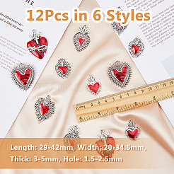 12pcs 6 pendentifs en émail en alliage de style&nbsp;FIND-DC0005-26