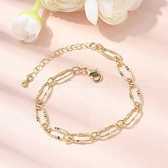 Латунный браслет-цепочка из скрепок для женщин&nbsp;BJEW-A065-09G