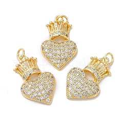 Латунные микропаве прозрачные подвески с фианитом&nbsp;KK-E068-VA301-2