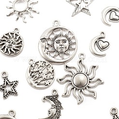 96 pendentif en alliage de style tibétain géométrique représentant la lune&nbsp;TIBEP-LS0001-09