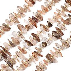 Нити бусин из рутилированного кварца из натурального черного золота&nbsp;G-F821-D01-01