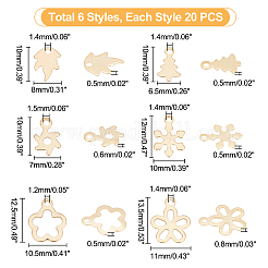 120 шт. 6 стильных рождественских подвески из нержавеющей стали 201&nbsp;STAS-UN0028-08