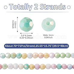 2 brin de perles de verre électrolytiques anti-ternissement&nbsp;EGLA-TADJ0001-17A