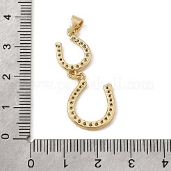 Pendenti in zirconi cubici trasparenti in micro pavè di ottone&nbsp;CU-CBA7D12-12G