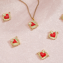 6 шт. 2 стиля латунных эмалевых соединительных подвесок&nbsp;KK-BBC0019-84