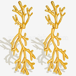 Серьги-гвоздики из нержавеющей стали 304 в виде веточки хип-хопа&nbsp;CQ4800-2