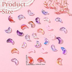 100шт гальваника прозрачная стеклянная бусина&nbsp;EGLA-SZ0001-42