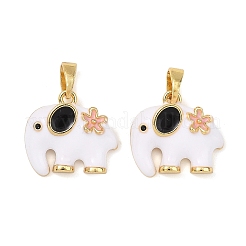 Pendentifs d'émail en laiton &nbsp;KK-T001-04G