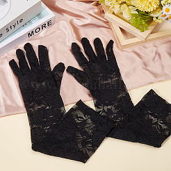 Длинные кружевные перчатки из полиэстера&nbsp;AJEW-WH20011-94A