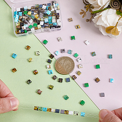 160шт 16 стиля стеклянные бусины с 2 отверстиями&nbsp;SEED-PH0002-70