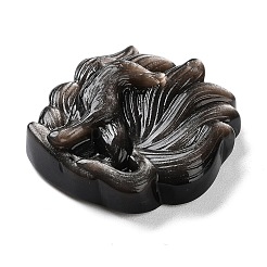 Подвески из натурального обсидиана с серебристым блеском&nbsp;G-G098-07