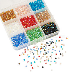 18 brin de perles de verre transparentes plaquées couleur AB&nbsp;GLAA-TA0004-44