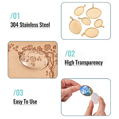 Оправы для подвесок из нержавеющей стали 304 в виде кабошонов&nbsp;STAS-TA0001-47F