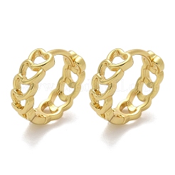 Pendientes de aro de latón con forma de corazón&nbsp;EJEW-F359-10G-01