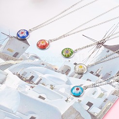 Colliers pendentifs en verre millefiori faits à la main&nbsp;NJEW-JN03343