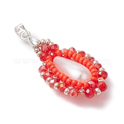 Подвески-слезинки из стеклянных бусин&nbsp;PALLOY-MZ00578-01