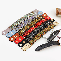 Bracciali a scatto flanella&nbsp;BJEW-N0011-003F