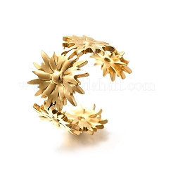 Кольцо-манжета из нержавеющей стали Flower 201 для женщин&nbsp;LS-RJEW-A053-02C-G