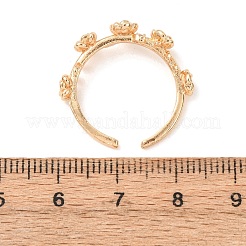 Bagues ouvertes en laiton avec micro pavé de zircones cubiques pour femmes&nbsp;RJEW-B157-01B-G