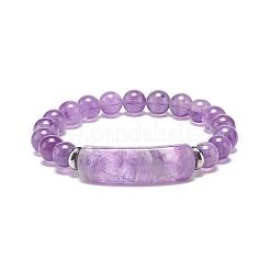 Эластичный браслет из бусин из натурального аметиста&nbsp;BJEW-JB08879-05