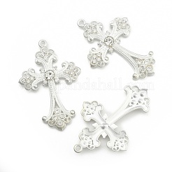 Сплав крест горный хрусталь большие кулоны&nbsp;ALRI-1475-S-RS