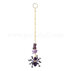 Decorazioni pendenti con perline di vetro e turchese sintetico tinto a tema Halloween&nbsp;HJEW-MZ00282-06