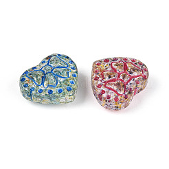 С напылением окрашенные прозрачные стеклянные бусинки&nbsp;GLAA-N061-04