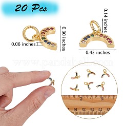 20шт латунные микро проложить красочные кубические циркониевые подвески&nbsp;KK-SZ0004-71