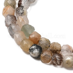 Нити бусин из натурального черного рутилированного кварца&nbsp;LS-G-RM250101-L1