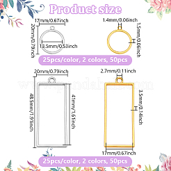 100 шт. 4-х стилевые подвески из сплава с открытой задней оправой в виде прямоугольника и кольца&nbsp;FIND-GA0006-70