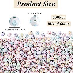 600 Stück Bastel-Acrylperlen&nbsp;SACR-PA0001-34