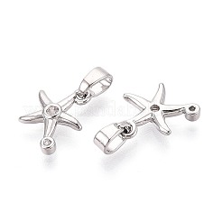 Pendenti in zirconi cubici trasparenti in micro pavè di ottone&nbsp;KK-T080-78P