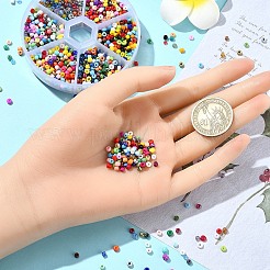 60 г 6 вида круглых стеклянных бусин&nbsp;SEED-YW0002-67