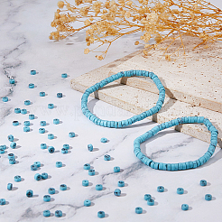 2 нити окрашенных синтетических бирюзовых бусин&nbsp;G-DC0001-62